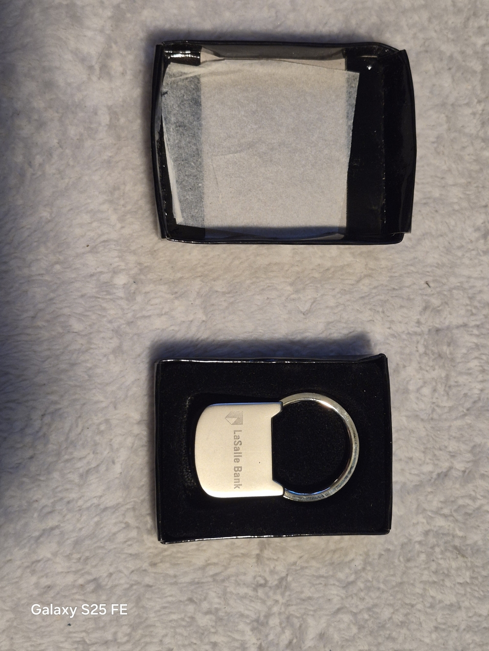Vintage LaSalle Bank Padlock Keyring Rotating Lock Key Chain in Box